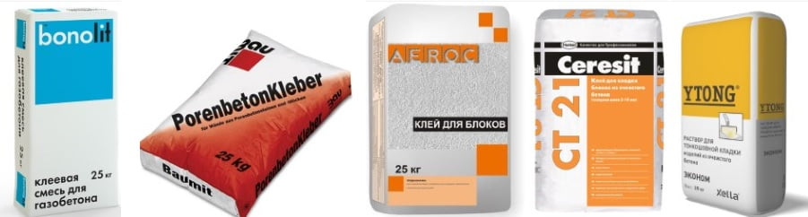 Производители и цена клея для газобетона