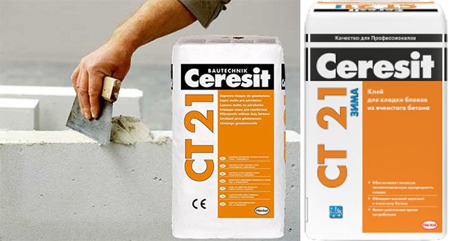 Летняя и зимняя клеевая смесь Ceresit CT 21
