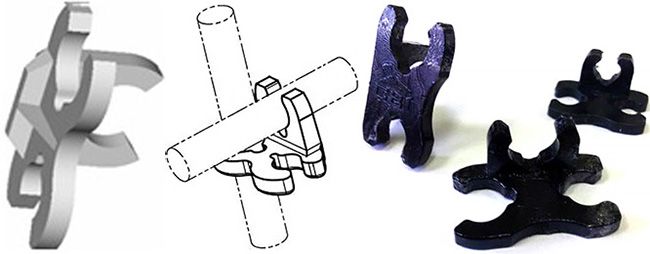 Клипса представляет собой планку с зажимами