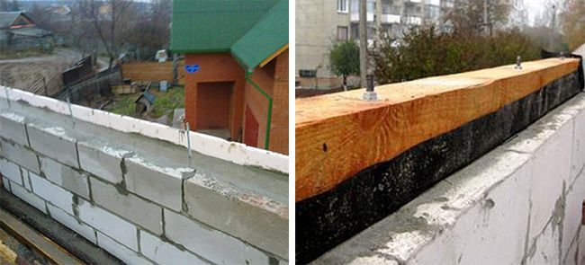 Крепление мауэрлата к пеноблокам