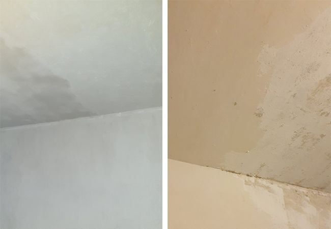 Стены и потолок, обработанные шпатлевкой