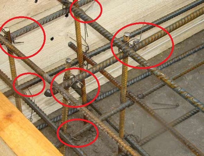 Пример вязки арматуры