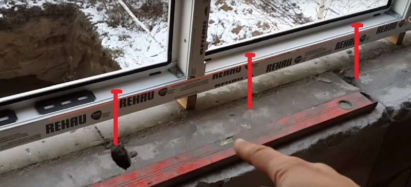 Установка окон на нагеля (распакечивание)