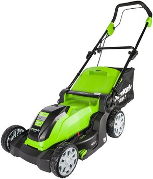 Надежная электрическая газонокосилка greenworks GLM1241